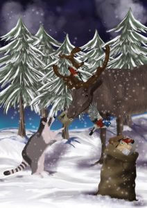 Weihnachtspost Illustration Digital Painting