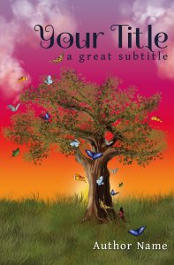 Sunset Butterfly Tree Premade Cover